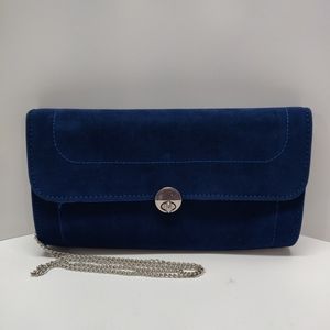 Nine West Blue Suade Clutch